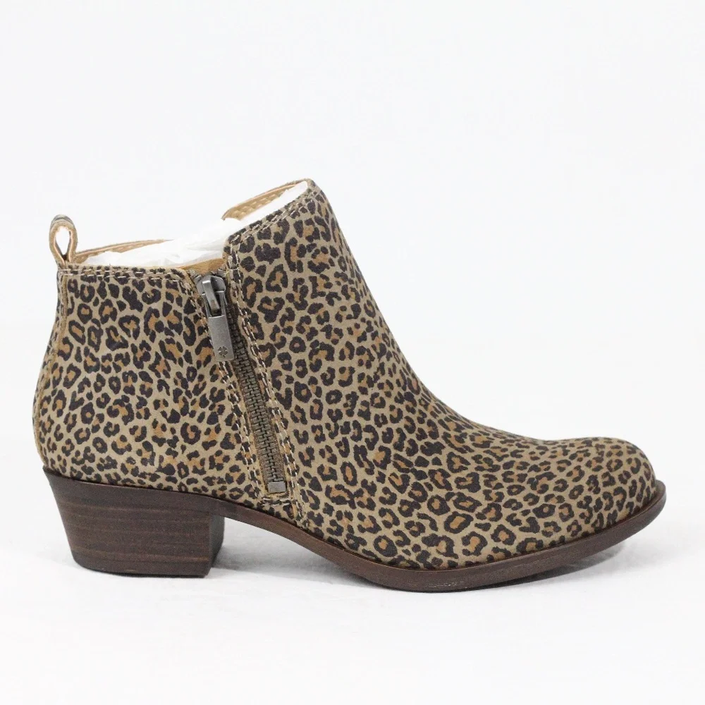 Lucky Brand Basel Boots sz 6 New Animal Print Booties Block Heel Fall fashion